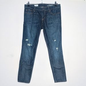Gap 1969 Distressed Skinny Ankle Crop Jeans